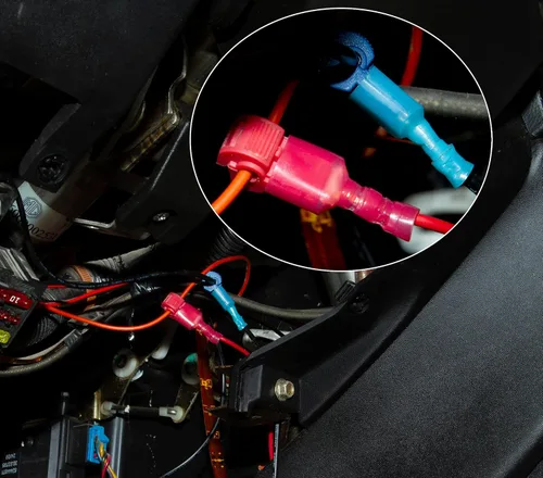 Vista 4 de Ginsco - 100 unidades/50 pares de conectores de cable T-Tap, terminales de cable eléctricos autopelables de empalme rápido con conector macho