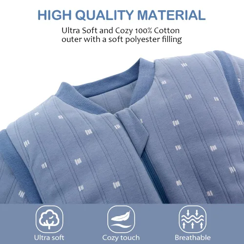Vista 6 de Saco de dormir para bebé, TOG 2.5 Manta vestible de invierno, Saco de dormir para bebé con mangas largas removibles para bebés y niños pequeños