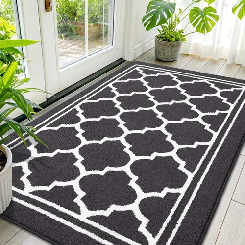 Vista 10 de Buganda Alfombra para Puerta Interior, Tapete Resistente a la Suciedad y Absorbente, Antideslizante, Alfombras de Perfil Bajo para Entrada