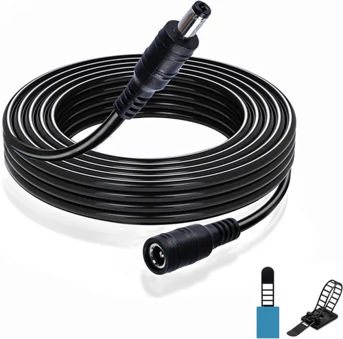 Adaptador de cable de extensión Dc de 18 AWG, 0.217 in x 0.083 in, cable de extensión de alimentación de 12 V, adaptador de fuente de alimentación