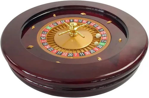Yuanhe Juego de ruleta de lujo de 20 pulgadas, juego de ruleta de alto brillo de grado casino con 2 bolas, acción de giro muy suave, ideal para la