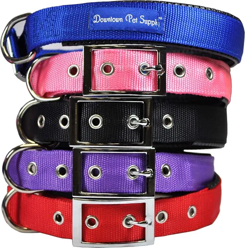 Vista 2 de Collar para perros deluxe ajustable, grueso, (azul, rojo, negro, morado, rosa, pequeño, mediano, grande o extragrande) de Downtown Pet Supply