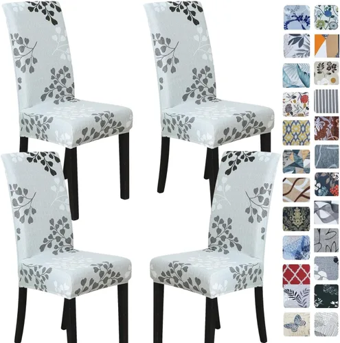 Vista 8 de SPRINGRICO Juego de 4 fundas para sillas de comedor, fundas elásticas para sillas de comedor, de elastano lavables, fundas para sillas Parsons