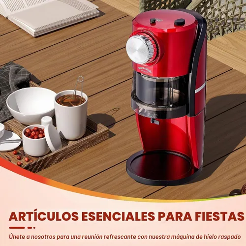 Vista 9 de Máquina de Hielo Raspado - Máquina de Conos de Nieve Equipada con Cuchilla de Acero Inoxidable, Botón de Ajuste para Regular Libremente el Grosor
