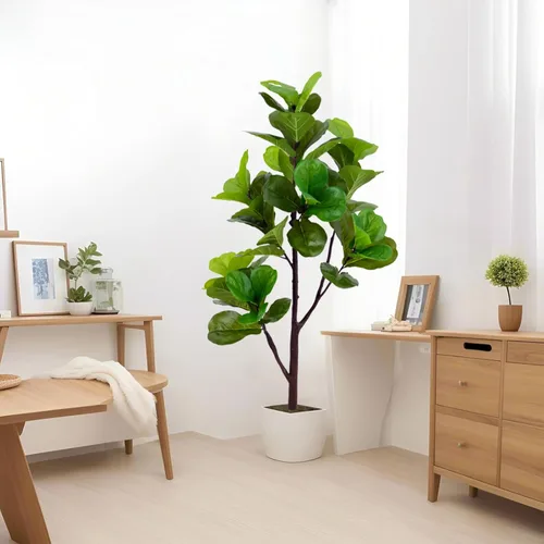 Vista 6 de 5ft Artificial Fiddle Leaf Fig Tree,Lifelike Indoor Faux Plant with Adjustable Branches,Easy Assembly,and Low Maintenance for Home and Office Decor