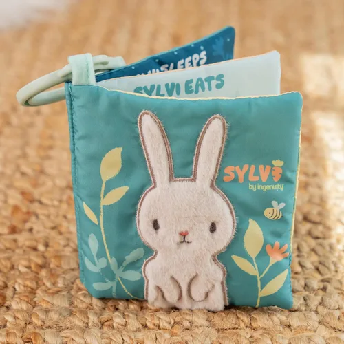 Vista 3 de Ingenuity Storytime Sylvi Soft Baby Crinkle Book – 6 páginas – Sorpresas sensoriales en cada página – A partir de 0 meses