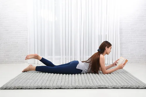 Vista 463 de Leewadee colchón tailandés enrollable para cama de invitados, tapete de yoga, para masaje tailandés, ecológico, orgánico y natural.