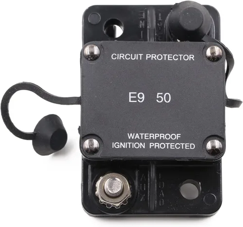 Vista 10 de Disyuntor de pernos Hi-Amp E9 T3 250A de 3/8 pulgadas con reinicio manual 12 V - 48 V CC Impermeable IP67, montaje en superficie, 250 amperios