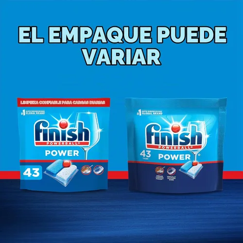 Vista 8 de Finish Power Cápsulas para lavavajillas, detergente para platos, aroma