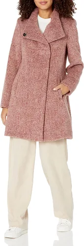 Vista 8 de Kenneth Cole Women's Houndstooth Wool Blend Knit Coat Carbón asimétrico