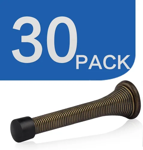 Vista 6 de HOMOTEK - Paquete de 30 tapones de puerta con parachoques de goma de 3-1/8 pulgadas, resorte flexible, resistente para puerta, parachoques de puerta