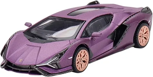 True Scale Miniatures Modelo de coche compatible con Lamborghini Sián FKP 37 Matte Viola SE30 Hong Kong Exclusive1/64 Modelo de coche fundido a