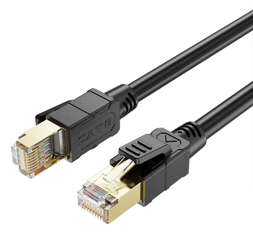 ULANSeN Cable Ethernet Cat8, 3 pies de velocidad de cena 26 AWG 40 Gbps, 2000 Mhz con conector RJ45 chapado en oro, red LAN Cat8, cable SSTP UV para