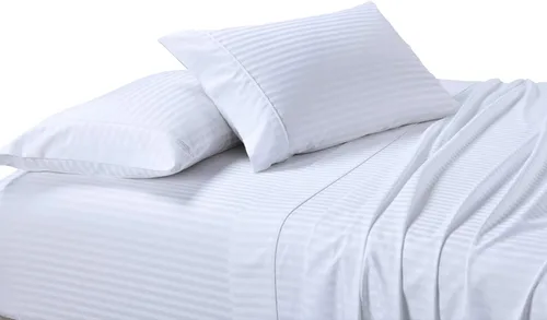 Vista 22 de sheetsnthings Juego de 2 fundas de almohada de 300 hilos, tamaño Queen, color negro a rayas