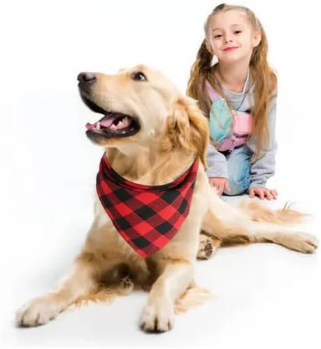 Vista 8 de Bandanas para perros – 2 piezas de bufanda clásica triangular a cuadros para perro, pajarita, juego de pañuelos lavables para perros pequeños a