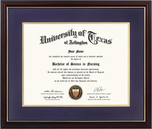 Vista 14 de GraduationMall Marco de diploma de certificado de 8.5 x 11, madera maciza y vidrio templado, acabado negro con ribete dorado