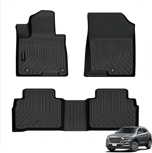 Vista 19 de Auxko Alfombrillas para todo tipo de clima, tapete de carga para Hyundai Tucson 2016 2017 2018 para todas las estaciones, accesorios de elastómero