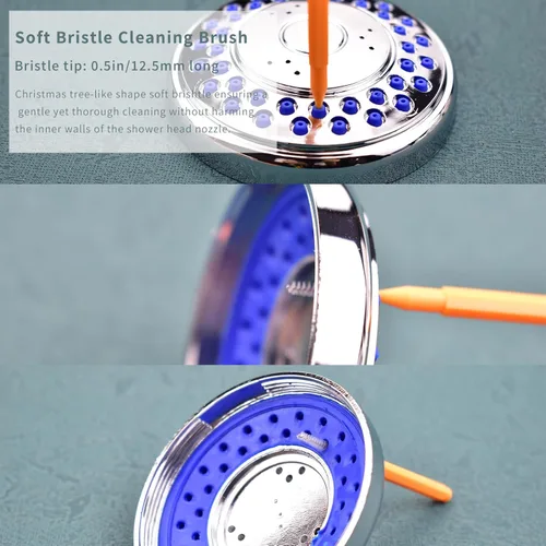 Vista 6 de Cepillo de limpieza para cabezal de ducha, herramientas de limpieza para cabezal de ducha, cepillo de limpieza antiobstrucción para agujeros
