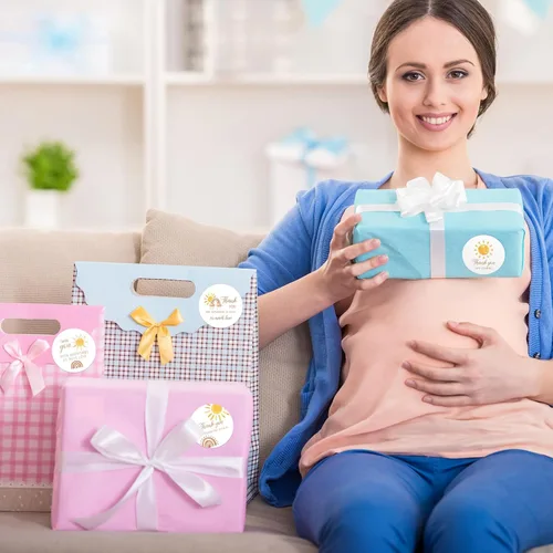 Vista 6 de Tenceur 80 calcomanías para baby shower de sol, 2 pulgadas, primer viaje alrededor del sol, calcomanías de agradecimiento para celebrar
