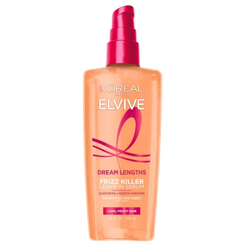 L'Oreal Paris Elvive Dream Lengths Frizz Killer - Suero sin enjuague, 3.4 onzas