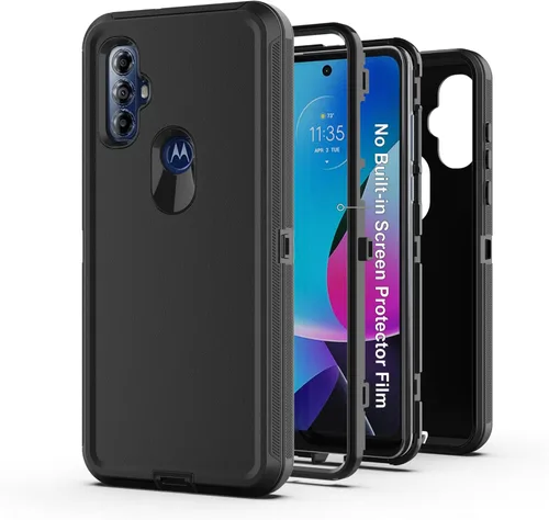 Funda protectora resistente para Moto G Play 2023, con cubierta protectora de goma resistente a prueba de golpes [3 en 1], para Motorola G Play 2023