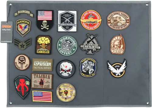 Vista 10 de EXCELLENT ELITE SPANKER Tablero de Exhibición de Parches Tácticos Plegable Panel Portador de Parches Militares (Negro, S)