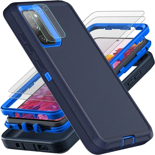 Vista 11 de YKHJKLEC Funda para Samsung Galaxy S20 FE, grado militar, a prueba de golpes, caídas y polvo, con 2 protectores de pantalla de poliuretano