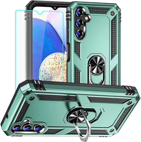 Vista 35 de Yiakeng Funda para teléfono Galaxy A12, Samsung A12 con protector de pantalla HD, fundas protectoras de grado militar con anillo para Samsung Galaxy