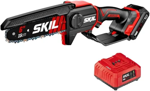 Skil PWR CORE 20 - Motosierra mini sin escobillas de 20 V, de 6 pulgadas, kit que incluye batería de litio de 2.0 Ah y cargador - PR0600B-11