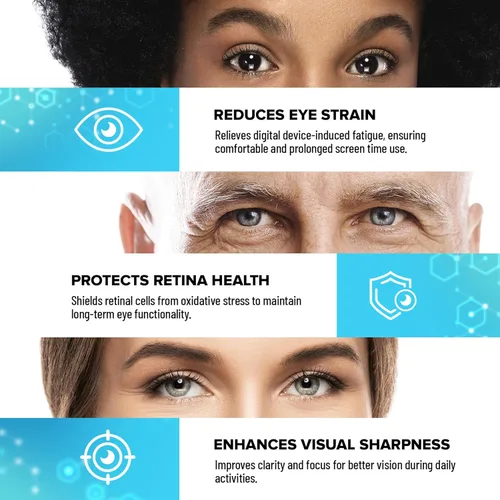 Vista 4 de EyeScience Fórmula digital de luz azul – Luteína, zeaxantina y astaxantina para la salud ocular – Apoya la comodidad visual, escudo de luz azul
