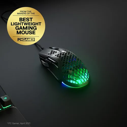 Vista 3 de SteelSeries Aerox 5 - Mouse ligero para juegos y superficie QcK - Tela gruesa XXL - Alfombrilla para mouse - Tamaño para cubrir escritorios