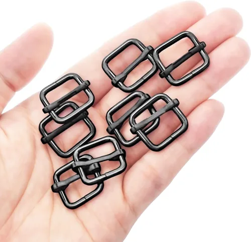 Vista 15 de CooBigo Paquete de 25 hebillas deslizantes ajustables de metal de 1 pulgada, ajustador rectangular Tri-Glide, deslizador de correa de tirantes