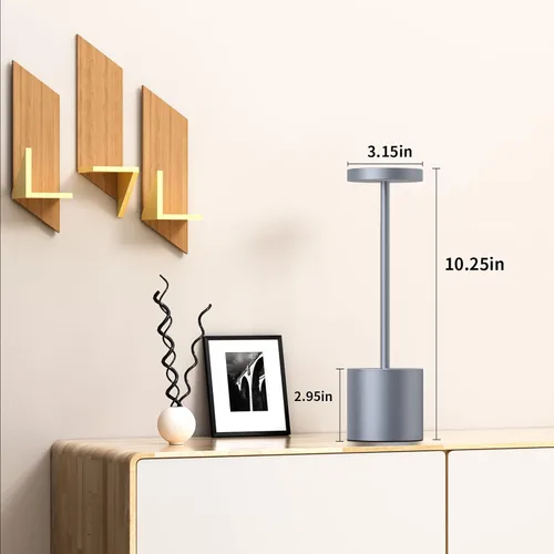 Vista 2 de SAKRINGT Paquete de 2 lámparas de mesa inalámbricas recargables, con batería de 5000 mAh, luz de mesa LED portátil, lámpara de escritorio