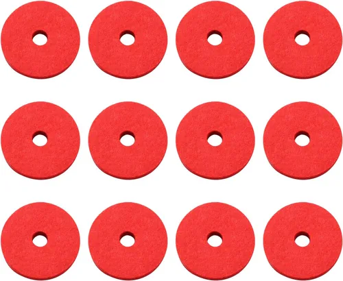 Platillos de lana Felt TAODAN 12PCS 1.417x0.394 in fieltro de platillo de lana roja, accesorios de repuesto de platillos