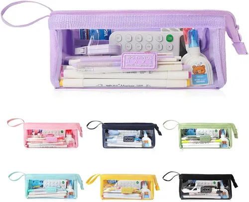 Vista 9 de iSuperb Estuche para lápices de gran capacidad, estuche organizador simple para adultos (negro)