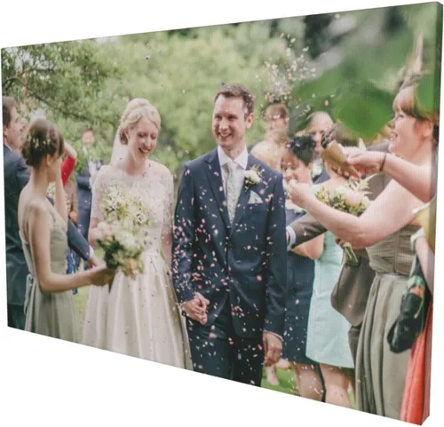 Vista 2 de Apego Custom Canvas Prints, Wedding Personalized Poster Wall Art with Your Photos Customized Gift