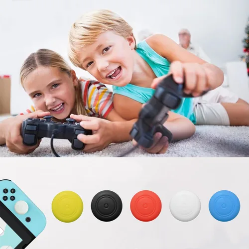 Vista 4 de Juego de 20 tapas de palanca de mando para Nintendo Switch, accesorios para consola de interruptores, blancorojoazulnegroamarillo