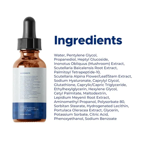 Vista 8 de Suero facial antienvejecimiento, Skinlocity Re-Serum - Glutatión, extracto de raíz de maca, ácido hialurónico, extracto de hongo Chaga, reduce