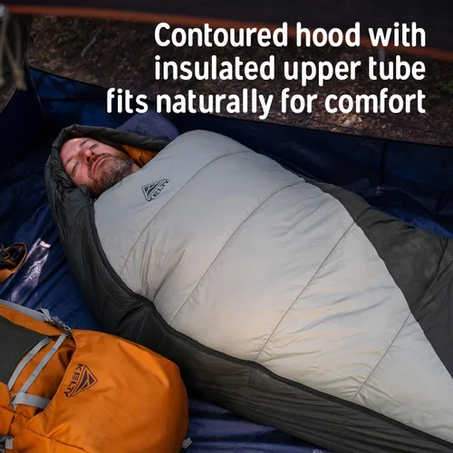 Vista 12 de Kelty Cosmic Relleno Sintético 20 Grados - Saco de Dormir para Mochileros – Correas de Compresión, Bolsa de Almacenamiento Incluida