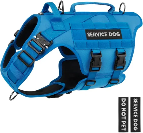 Vista 21 de Arnés táctico para perros - PETNANNY Chaleco para perro de servicio para perros grandes Cobertura corporal completa en arnés para perros de Rosa