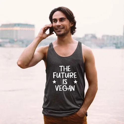 Vista 4 de Vegan & Vegetarian Gift, Great Christmas Surprise for Spouse - Plant Based Healthy Herbivore Athletes Men Women Multi Size Black Tank Top