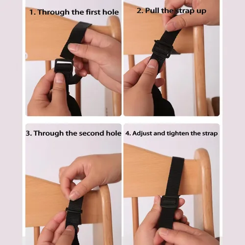 Vista 5 de Arnés universal de 5 puntos para el pecho del bebé para asientos de niños/niños, correa de arnés ajustable para silla alta / silla de paseo, arnés