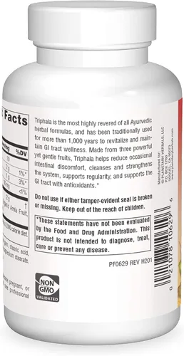 Vista 3 de Ayurvédicos planetarios Triphala 1000mg - 120 Tabletas