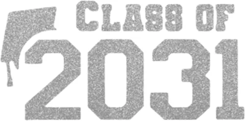 Vista 19 de Class of 2031 Iron On Decal, Graduation Shirt Transfer, Graduate Tshirt Patch, DIY Crafts, Graduation Cap, Pick Size and Color, Iron-On Almost Black