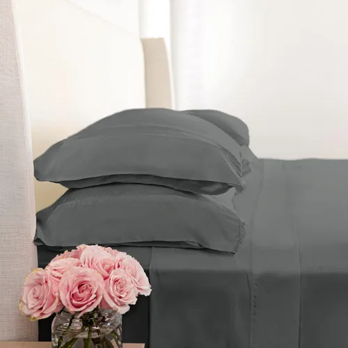 Vista 8 de KICKEE Sheet Set, 100% Viscose from Bamboo, Sateen Weave, Silky Soft Bedding for Heavenly Comfort, Best 300 Thread Count (Blue Suede, Queen)