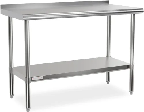 Vista 28 de STABLEINK Mesa de acero inoxidable con protector contra salpicaduras de 30 Con Backsplash
