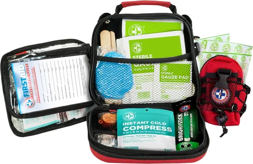 Vista 2 de Be Smart Get Prepared Kit de primeros auxilios de emergencia de 398 piezas + mini kit adicional incluido: ideal para oficina, hogar, automóvil