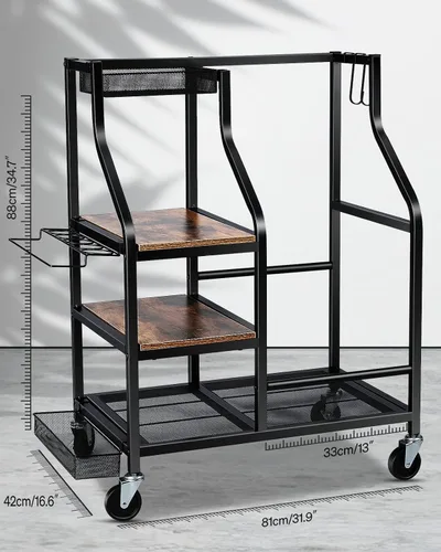 Vista 6 de FHXZH Organizador de Almacenamiento para Bolsas de Golf en Garaje - Soporte para Bolsas de Golf para Bolsas de Golf, Palos, Bolas, Accesorios