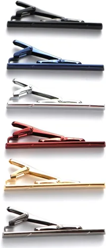 Vista 4 de Juego de clips de corbata para hombre, para corbatas regulares, corbatas, bodas, negocios, clips de corbata