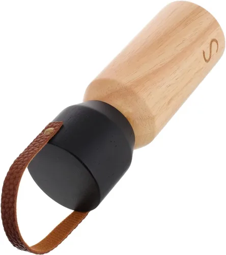 Wooden Pepper Grinder Manual Salt Shaker 6-inch Rustic Spice Mill with Black Lid for Home Kitchen Cooking and Camping Use